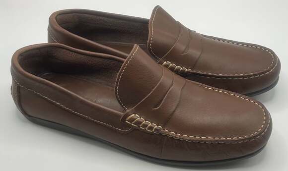 Florsheim Men's Brown Leather Penny Loafers Size 9 - Picture 2 of 5